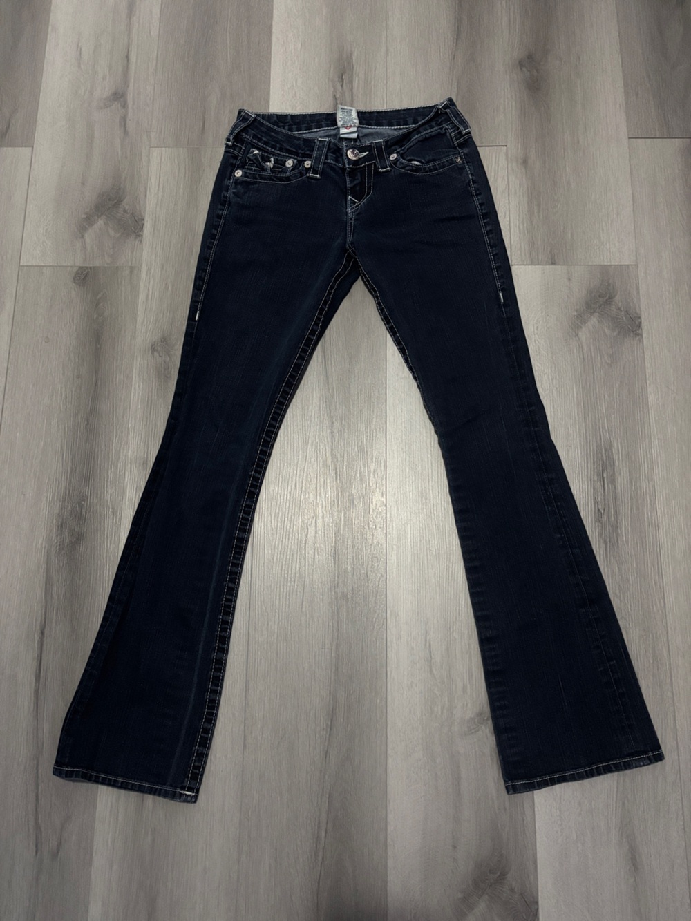 Y2K VTG True Religion Jeans Becca Mid Rise Bootcut Blue Womens Size 26